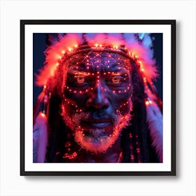 Indian Man With Glowing Eyes Art Print