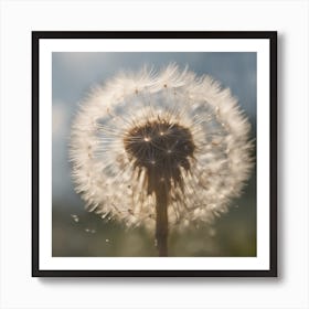 A Blooming Dandelion Blossom Tree With Petals Gently Falling In The Breeze 2 Art Print