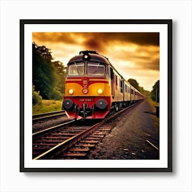 Transportation Railway Transport Rail Track Chemin De Fer Train Britain Signal Yellow Red (9) Art Print