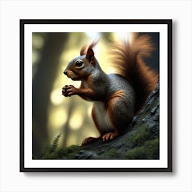 Squirrel In The Forest 318 Art Print