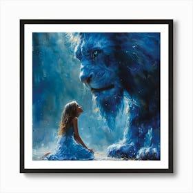 Lion And The Little Girl Art Print