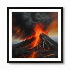 Erupting Volcano Art Print