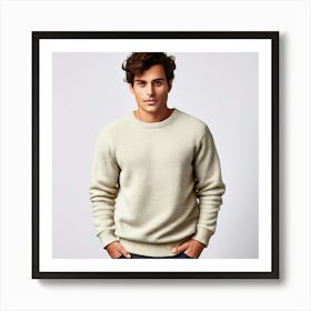 Man Wearing A Sweater Art Print