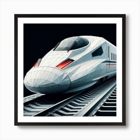 Polygonal High-Speed Train Art Print Art Print