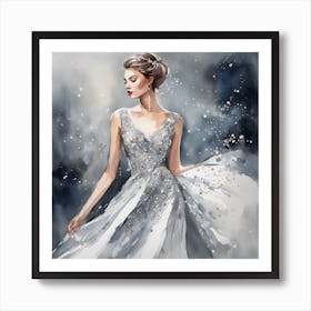 Beautiful Woman In A Dress Art Print