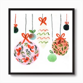 Christmas Ornaments 1 Art Print