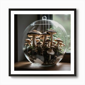 Glass Jar Of Mushrooms Affiche