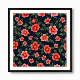 Fabrics With Floral Pattern Background 1 Art Print