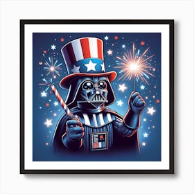 Darth Vader On The 4th Of July Star Wars Art Print Art Print