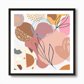 Abstract Boho Bohemian Style Retro Vintage Art Print