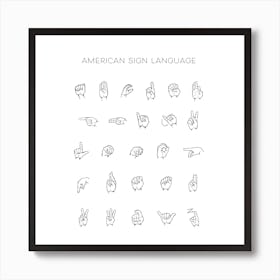 American Sign Language Chart Art Print