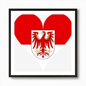 Heart Love Brandenburg Heart Shaped Flag Coat Of Arms Art Print
