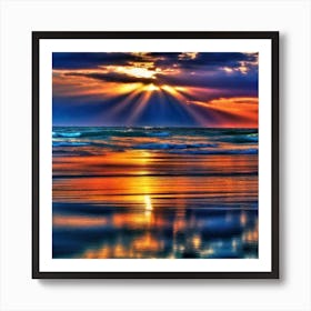 Sunset On The Beach 543 Art Print