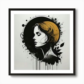 Woman'S Face Art Print