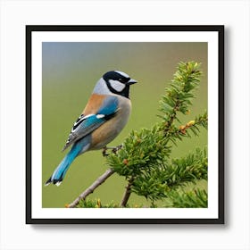 Tit on branch 52 Art Print