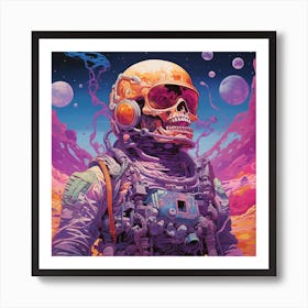 Space Skeleton Art Print