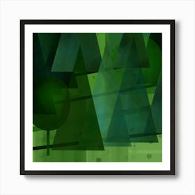 Green Abstract Forest Art Print