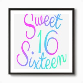 Sweet 16 Birthday Party Celebration Favor Gift For Her Art Print