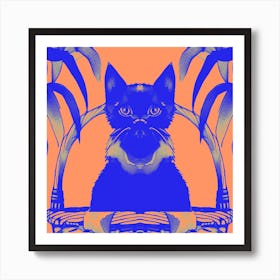 Cats Meow Peach Art Print