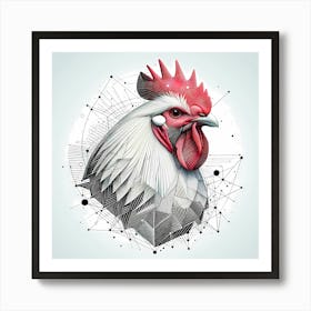 Rooster Head - Bird Artwork 137 Art Print