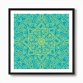 Kazakhstan Square Motif 6 Art Print