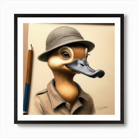 Duck In A Hat 15 Art Print