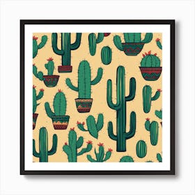 Cactus Pattern Art Print