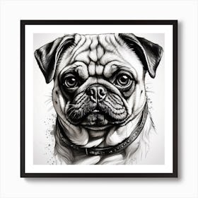 Pug Dog Portrait Poster