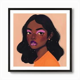 African Girl With Freckles Art Print