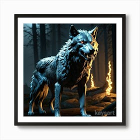 Wolf In The Forest Art Print