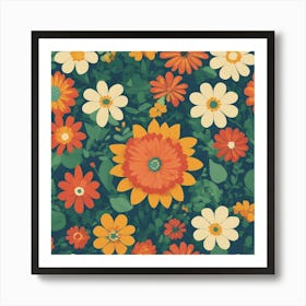 Floral Seamless Pattern Art Print