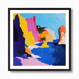 Colourful Abstract Calanques National Park France 1 Art Print