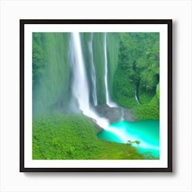 Waterfall In Indonesia Art Print