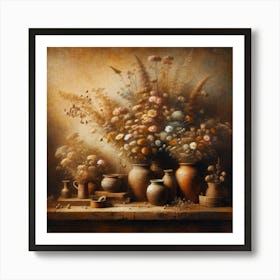 Flowers And Vases Art Print