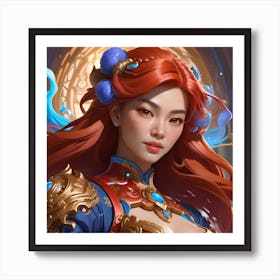 Chinese Girl In Armor 2 Art Print