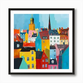 Abstract Travel Collection Copenhagen Denmark 3 Art Print