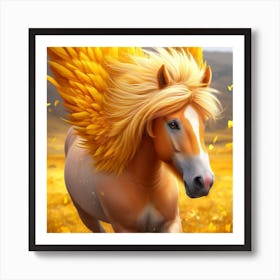 Horse In Yellow Mood Art Print