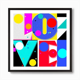 Love Retro Art Print