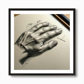 Hand Drawing Art Print