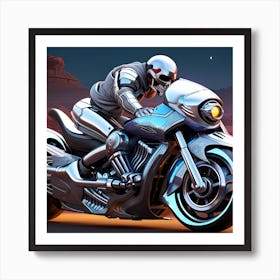 Motorcycle Rider 1 Art Print