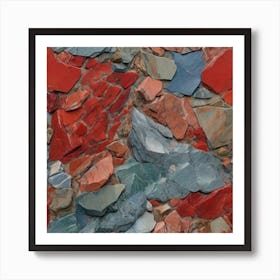 Red and blue and green Granite 1 Art Print