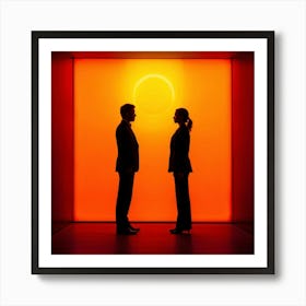 Silhouette Of Business People 1 Art Print