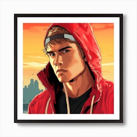 GTA Style Justin Bieber Art Print