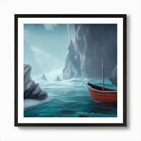 Boat In The Ice Art Print