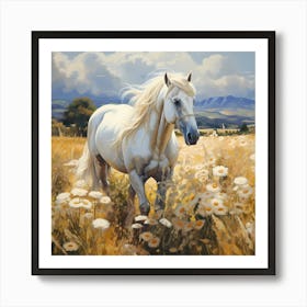 Meadow Majesty: Sunlit Equestrian Beauty Art Print