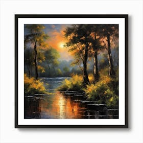 Sunset By The River 7 Art Print