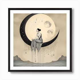 woman in the Moon Art Print
