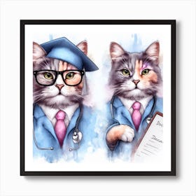 Doctor Cat 6 Art Print