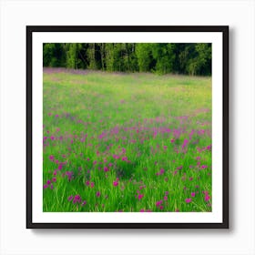 Field Of Purple Flowers Art Print