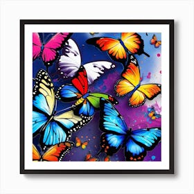 Colorful Butterflies 30 Art Print